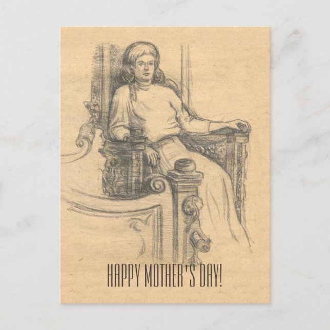 Postal Por la noche en la vieja casa (Anverso)