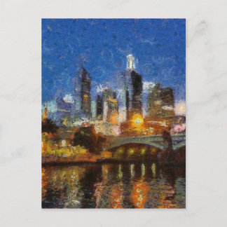 Postal Por la noche en Melbourne