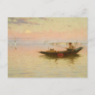 Postal Por la noche en Venecia