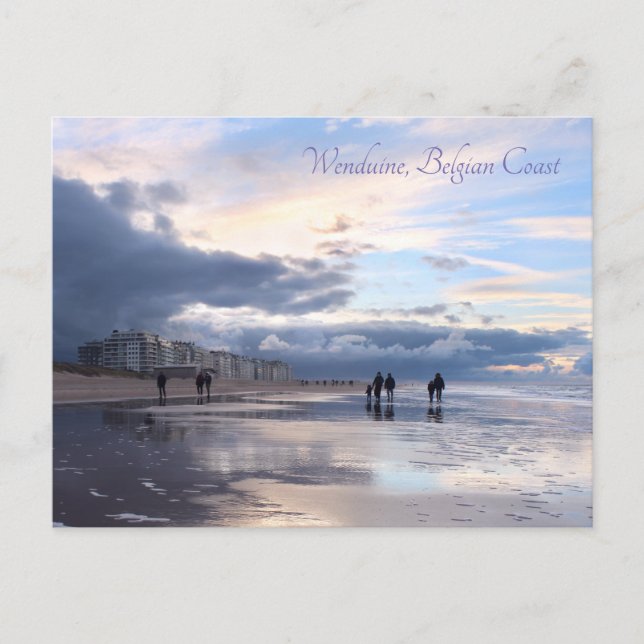 Postal Por la noche Sky Wenduine Beach, Bélgica (Anverso)