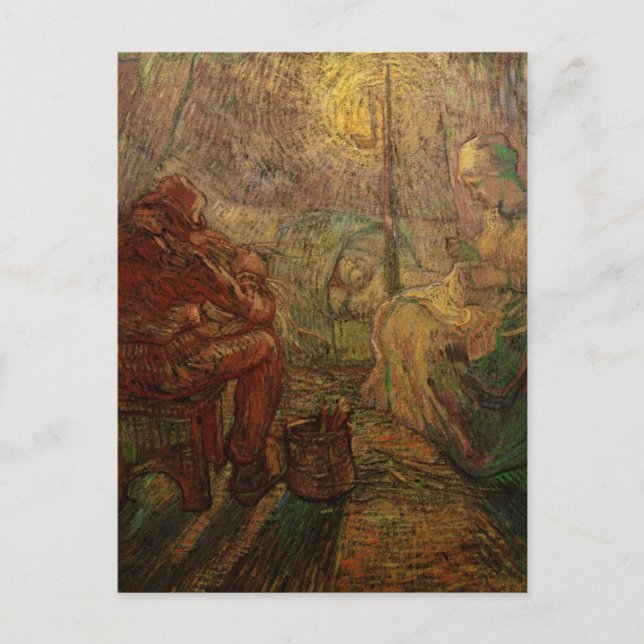 Postal Por la noche - The Watch by Vincent van Gogh (Anverso)