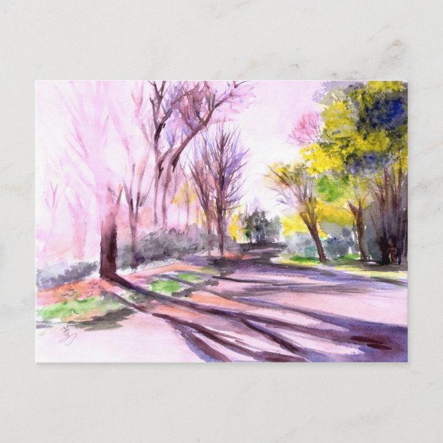 Postal POR LA TARDE SOL EN UNA CARRETERA, Ann Arbor, MI (Anverso)