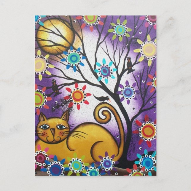 Postal Por Lori Everett_ Day Of The Dead_Mexican_Cat (Anverso)