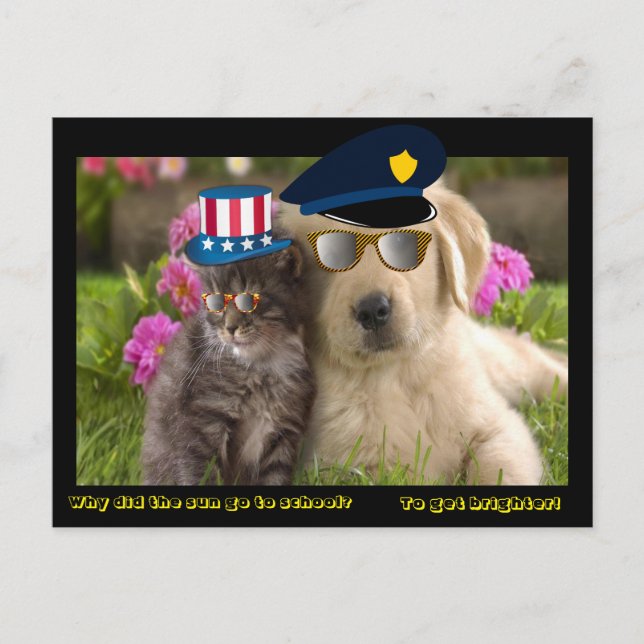 Postal ¿Por qué el sol fue a la escuela? (Anverso)