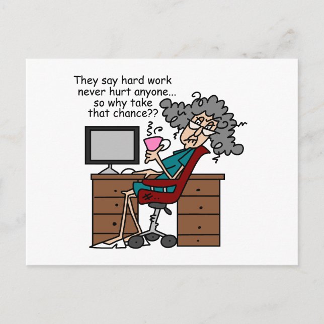 Postal Por qué es posible el humor del trabajo duro (Anverso)