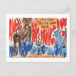 Postal Por qué los gatos deben usar pantalones