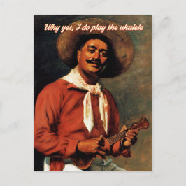 Postal Por qué sí juego la carta de Ukulele