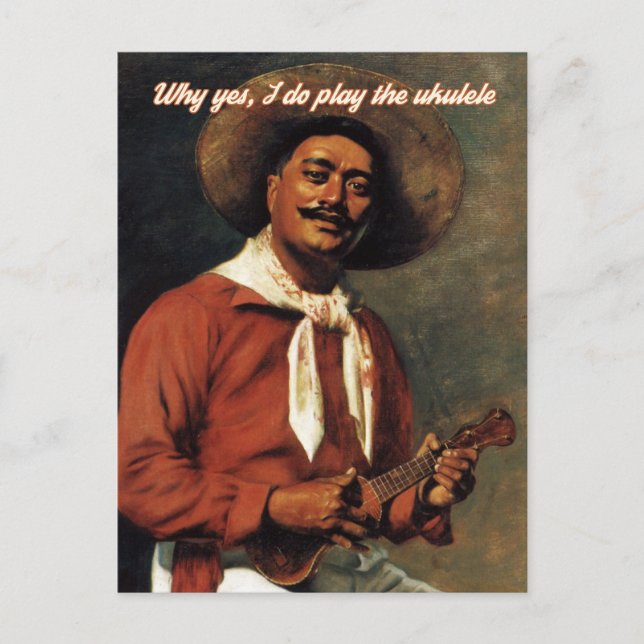 Postal Por qué sí juego la carta de Ukulele (Anverso)