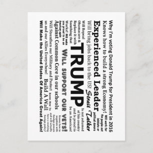 Postal Por qué voy a votar por Donald Trump