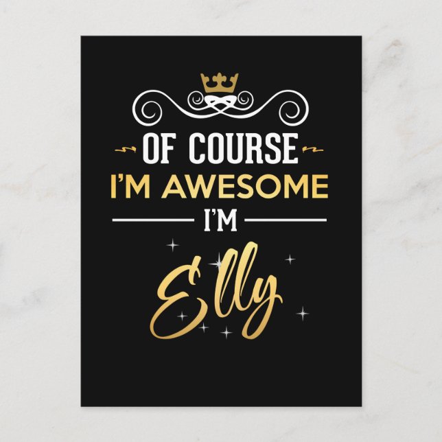 Postal Por supuesto que soy alucinante. Soy Elly. (Anverso)