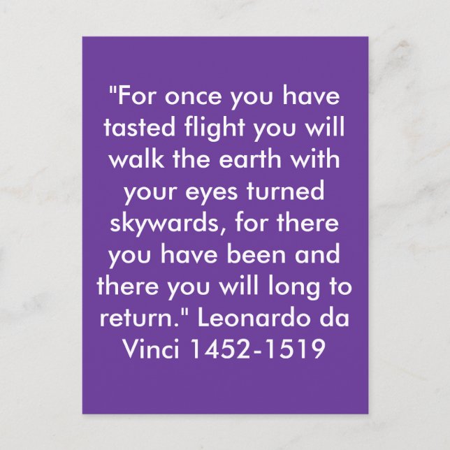 Postal "Por una vez has probado el vuelo... (Anverso)