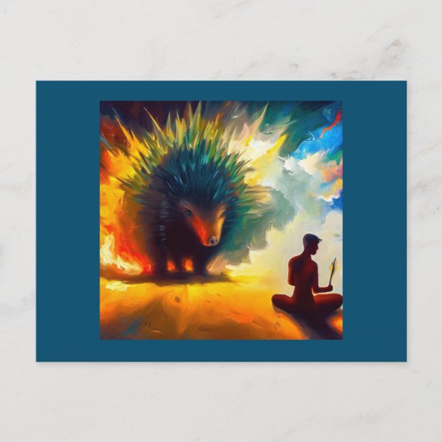 Postal Porcupina animal espiritual 3 (Anverso)