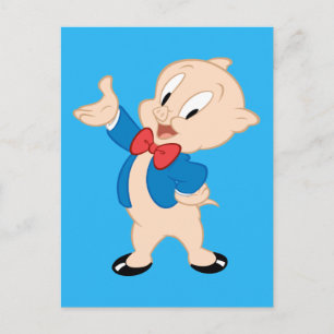 Postal Porky Pig   Pose clásico