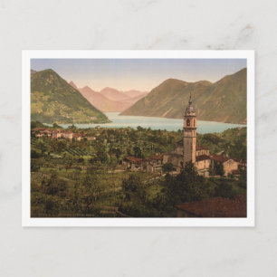 Postal Porlezza City View, Lombardía, Italia