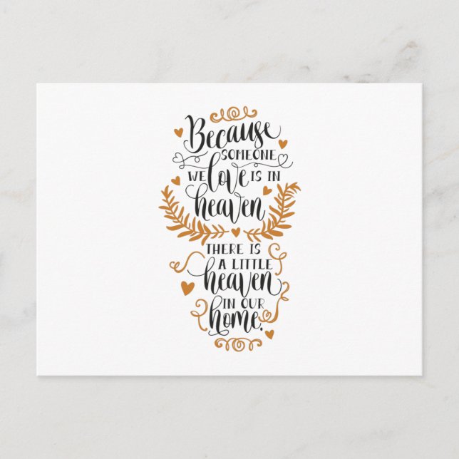 Postal Porque alguien que amamos está en el cielo (Anverso)