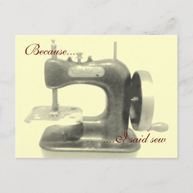 Postal Porque dije coser (Anverso)