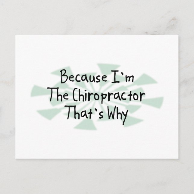 Postal Porque soy el quiropráctico (Anverso)