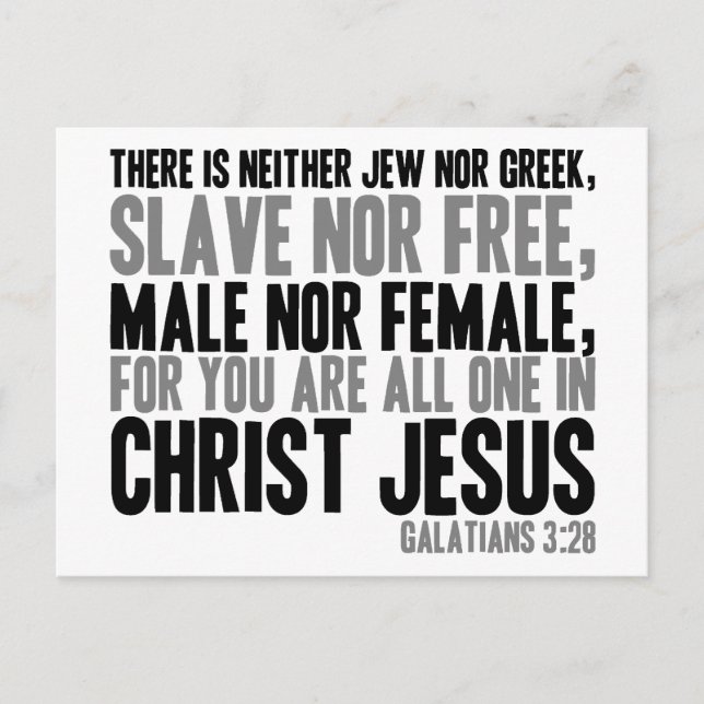 Postal Porque todos sois uno en Cristo Jesús (Anverso)