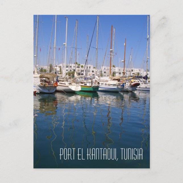 Postal Port el Kantaoui Harbour Waterfront Boats Túnez (Anverso)
