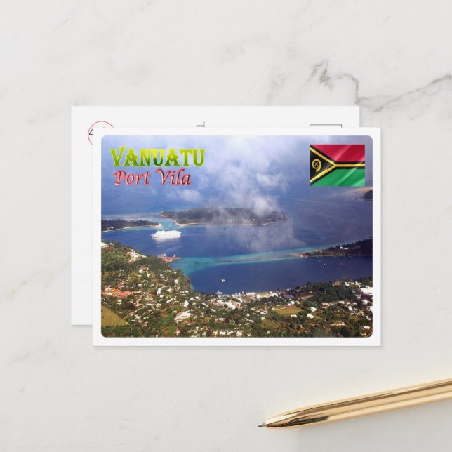 Postal Port Vila - Vanuatu - Vista aérea - (Anverso/Reverso In Situ)