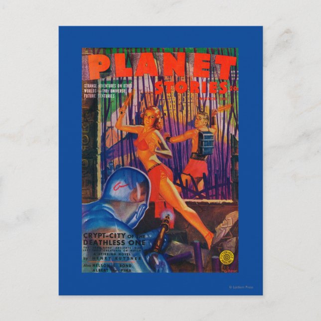 Postal Portada 3 de la revista Planet Stories (Anverso)