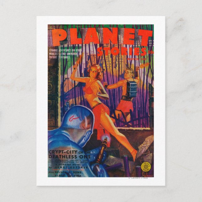 Postal Portada 3 de la revista Planet Stories (Anverso)