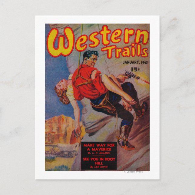 Postal Portada 3 de la revista Western Trails (Anverso)