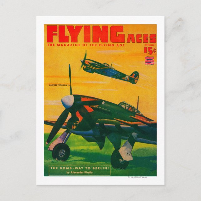 Postal Portada 5 de la revista Flying Aces (Anverso)