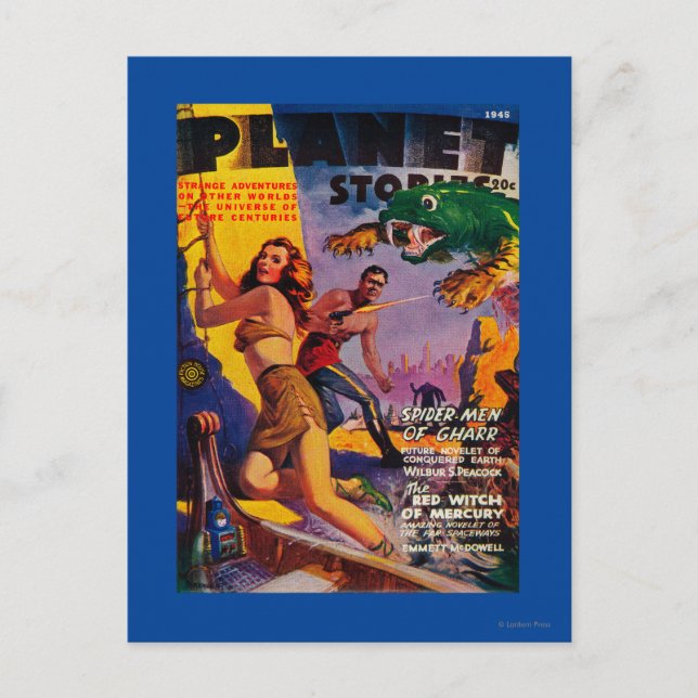 Postal Portada 5 de la revista Planet Stories (Anverso)