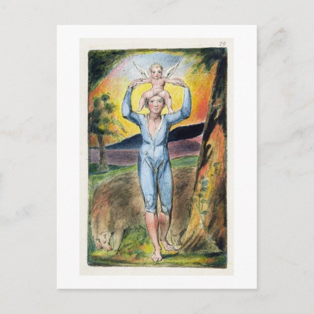 Postal Portada de 'Canciones de inocencia y de exper' (Anverso)