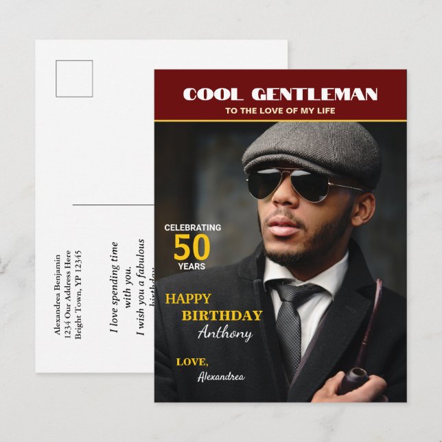 Postal Portada de foto de revista de cumpleaños personali (Anverso / Reverso)