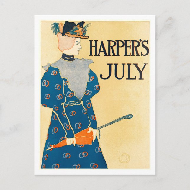Postal Portada de Harper's para julio de 1896 (Anverso)