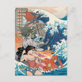 Postal Portada de historietas de la Liga de la Justicia #