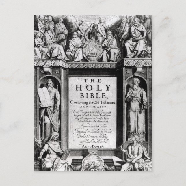 Postal Portada de la 'Biblia Santa' (Anverso)