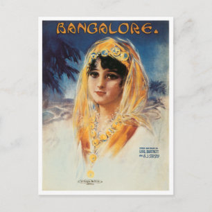 Postal Portada de la Canción Vintage de Bangalore