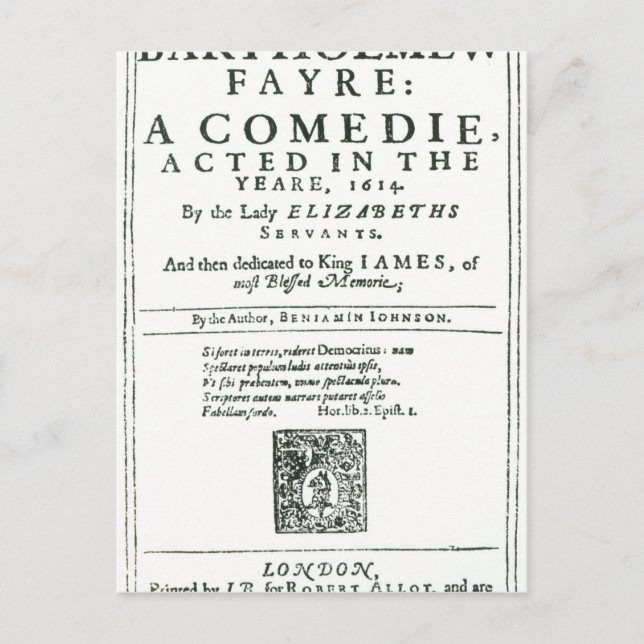Postal Portada de la 'Feria del Bartholomew' (Anverso)