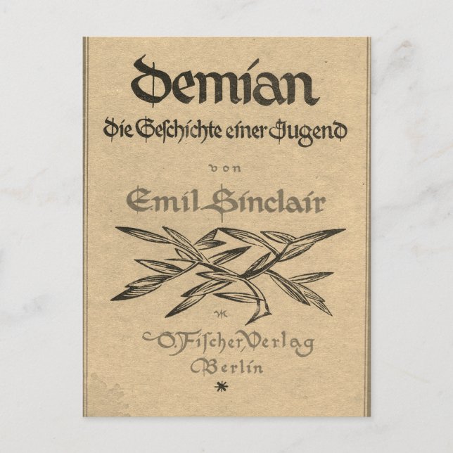 Postal Portada de la primera edición de Demian (1919) (Anverso)