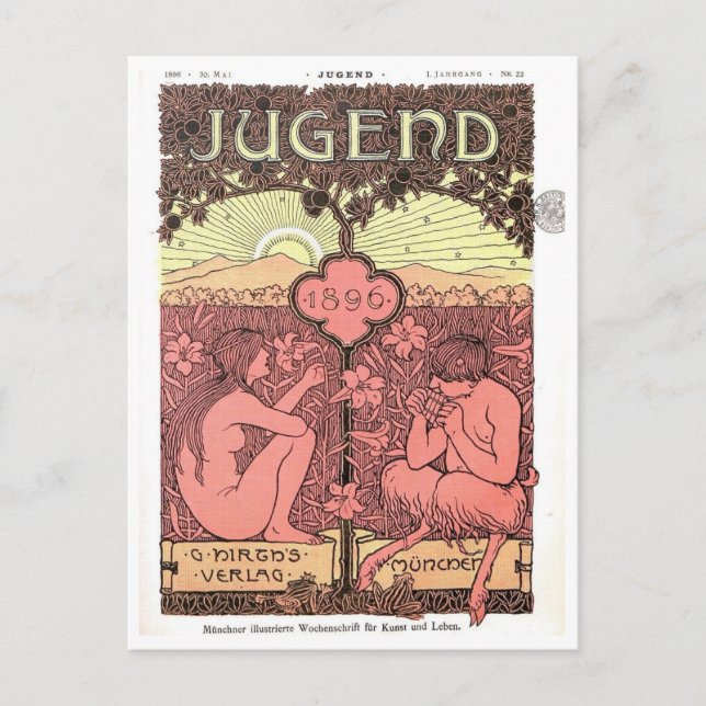 Postal Portada de la revista 1896 Estilo de época (Anverso)