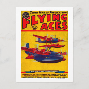 Postal Portada de la revista Flying Aces