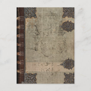 Postal Portada de libros antiguos de época con bisagras m