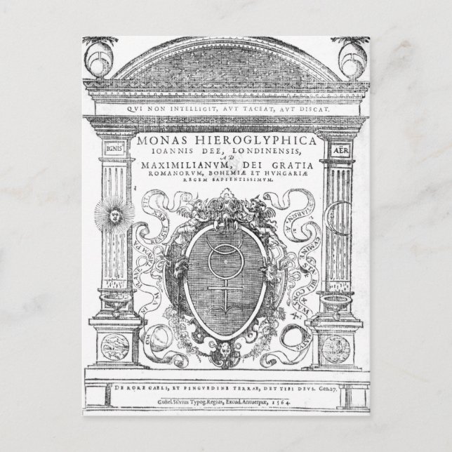 Postal Portada de 'Monas Hieroglyphica' (Anverso)
