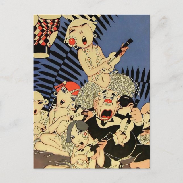 Postal Portada de "Ukulele Band" 1927 por J Carlos (Anverso)