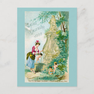 Postal Portada del Calendario de damas de época 1888