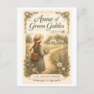 Postal Portada del libro Anne of Green Gables