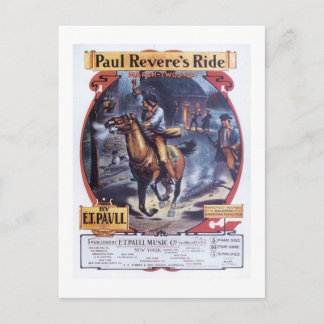 Postal Portada del libro de canciones de Paul Revere