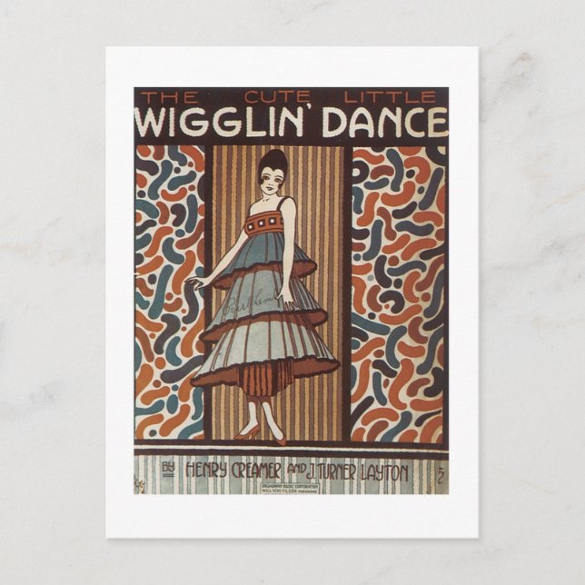 Postal Portada del libro de canciones de Wigglin' Dance V (Anverso)