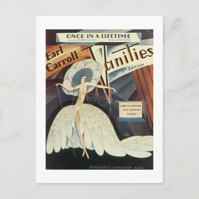 Postal Portada del libro de canciones Earl Carroll Vaniti (Anverso)