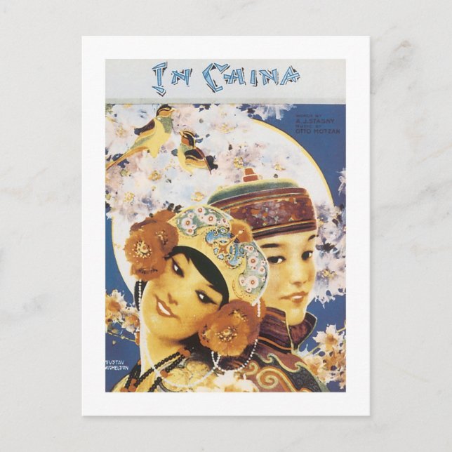 Postal Portada del libro de canciones en China (Anverso)