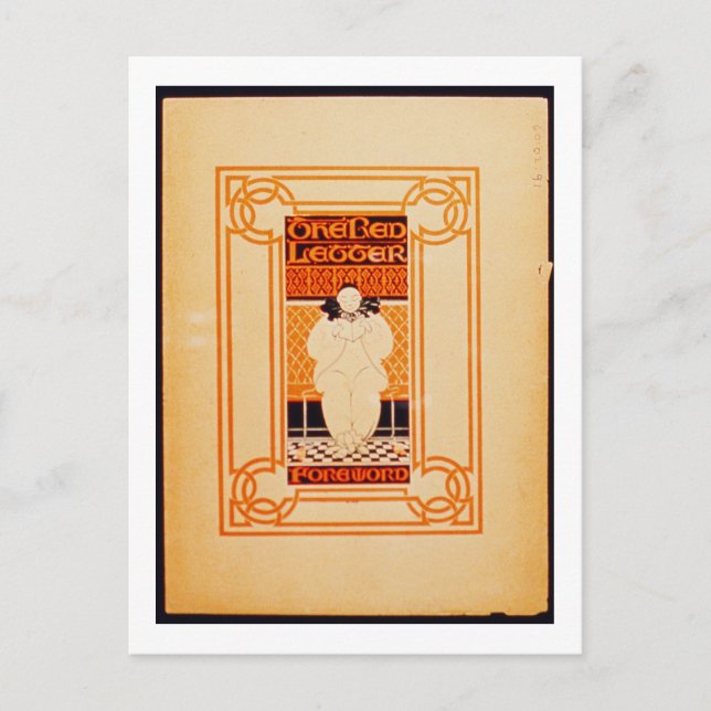 Postal Portada para 'Una carta roja' (color litho) (Anverso)