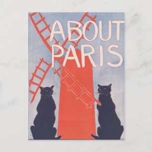 Postal Portada vintage del libro de París